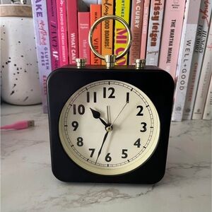 Threshold Black and Gold Square Wall Clock